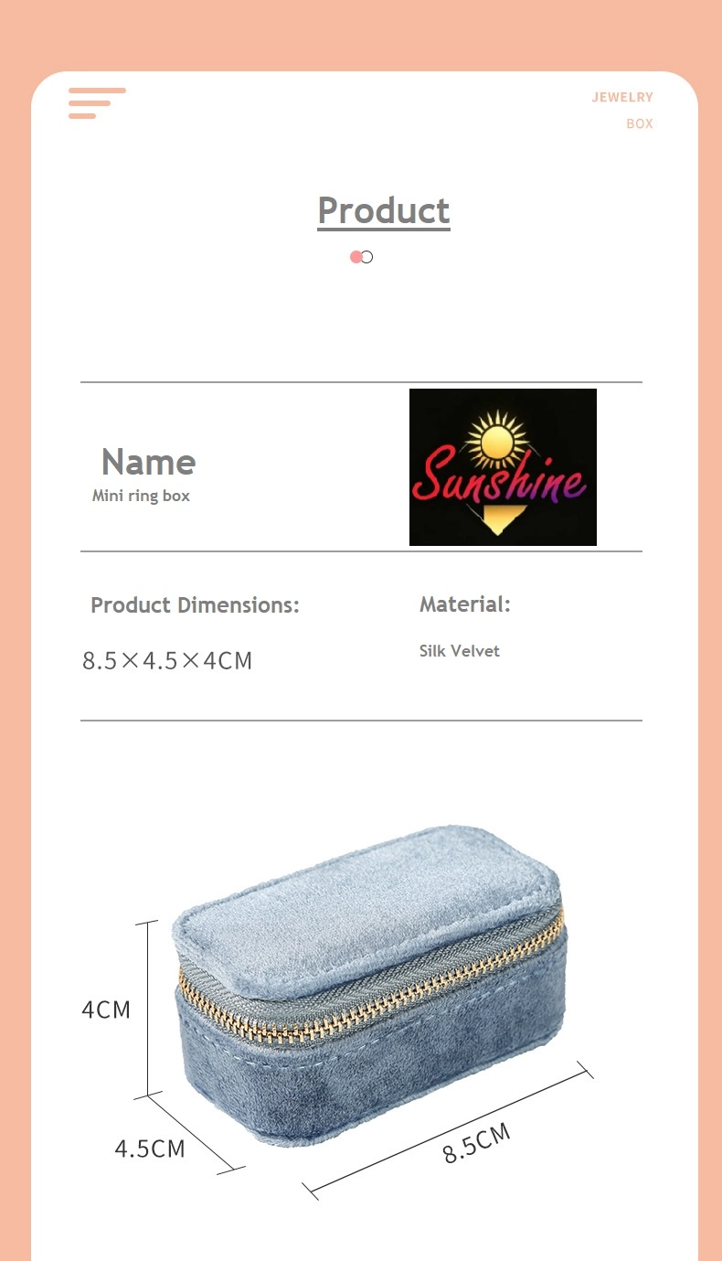 mini silk velvet jewelry case details