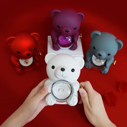 teddy bear rose box front display