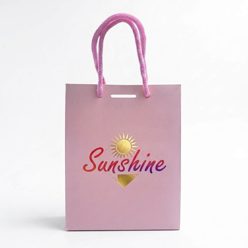 custom paper gift bags front display