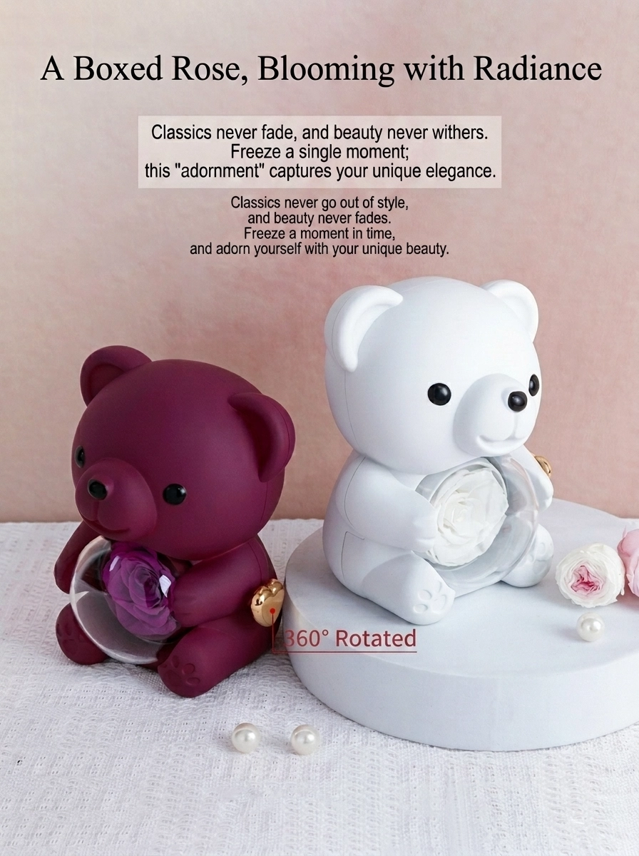 teddy bear rose box elegant design