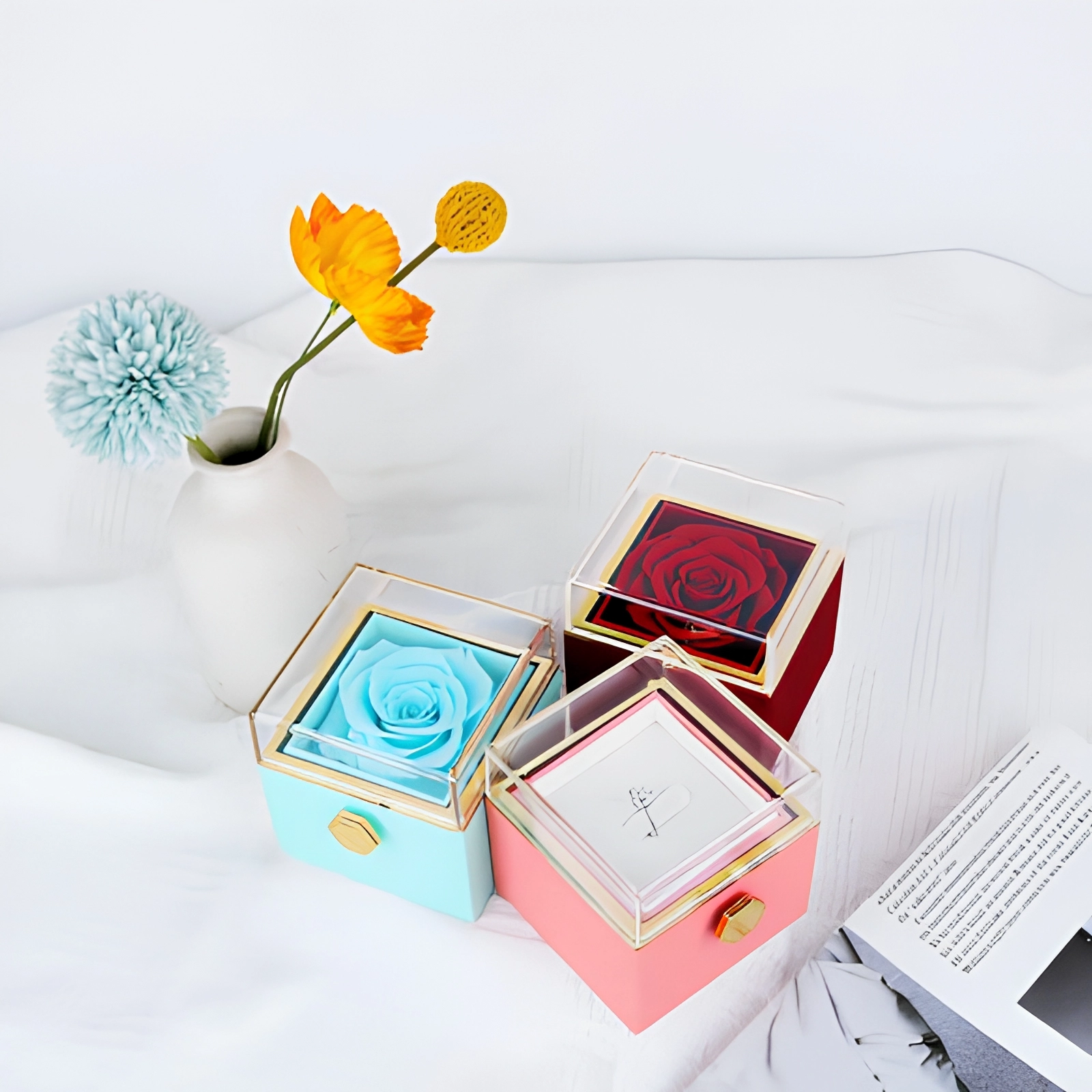 rotated rose box color options available
