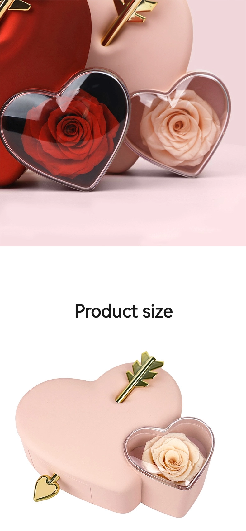 cupid heart jewelry boxes product size