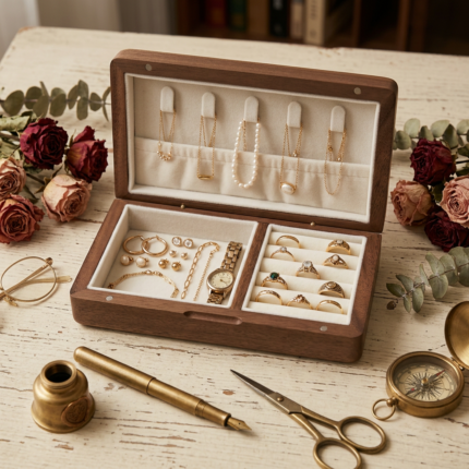 beech wood jewelry organizer main image