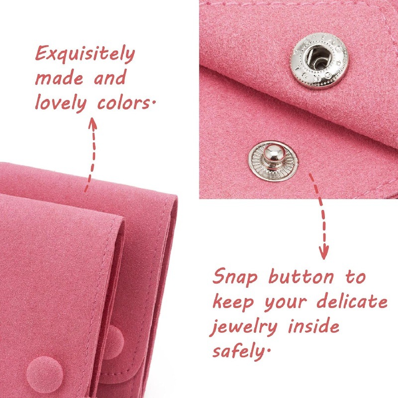 button closure jewelry pouch details