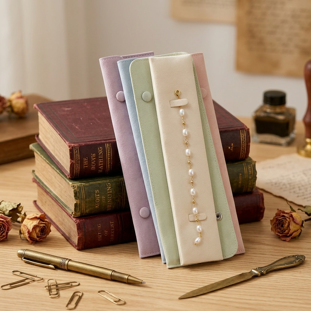 button closure jewelry pouch various colors