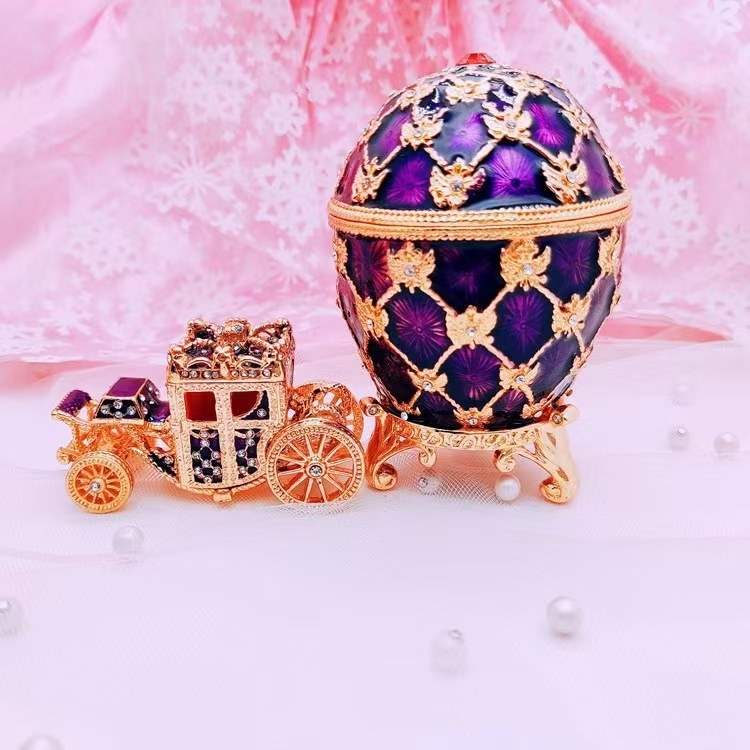 purple wagon shape enamel eggs
