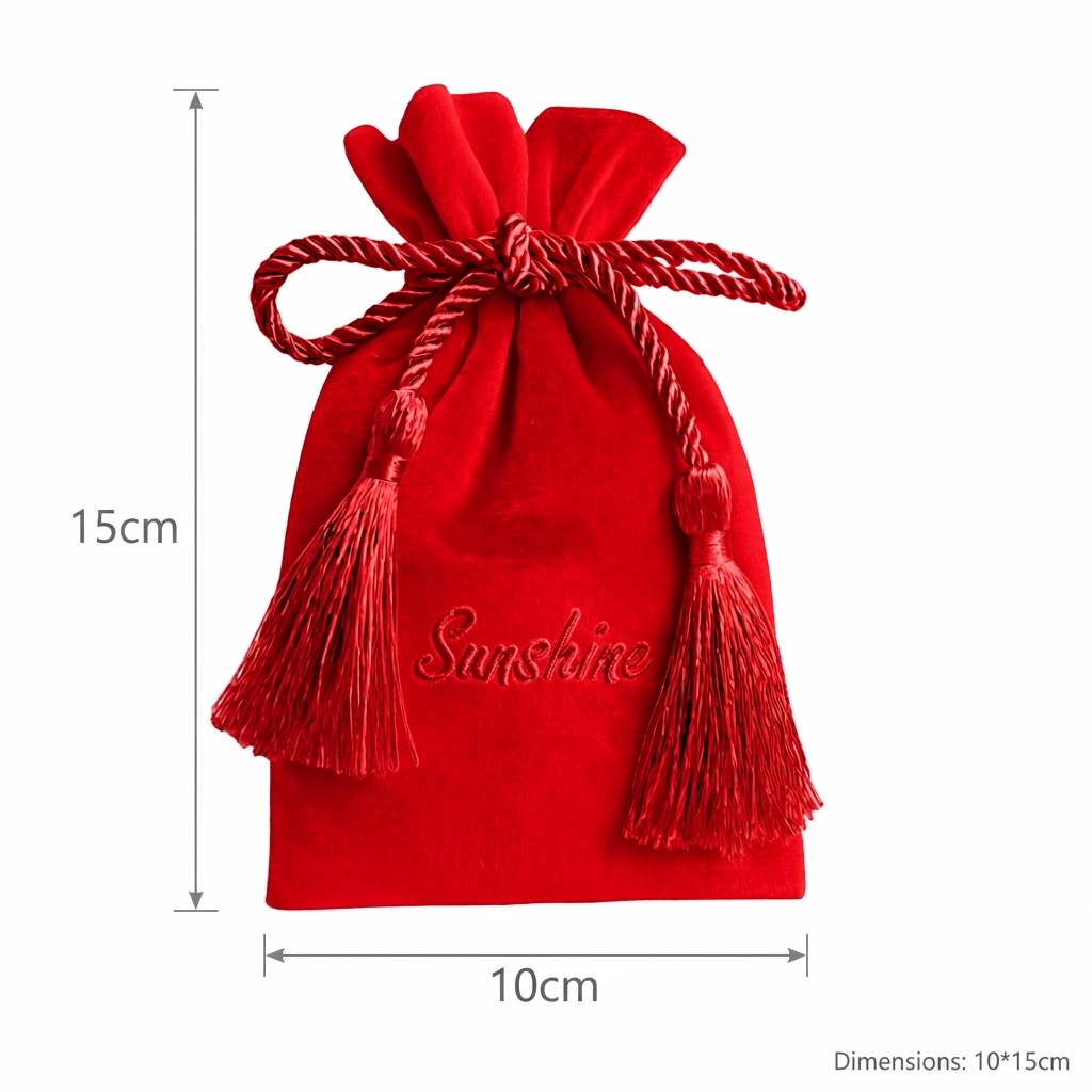 velvet jewelry pouch size