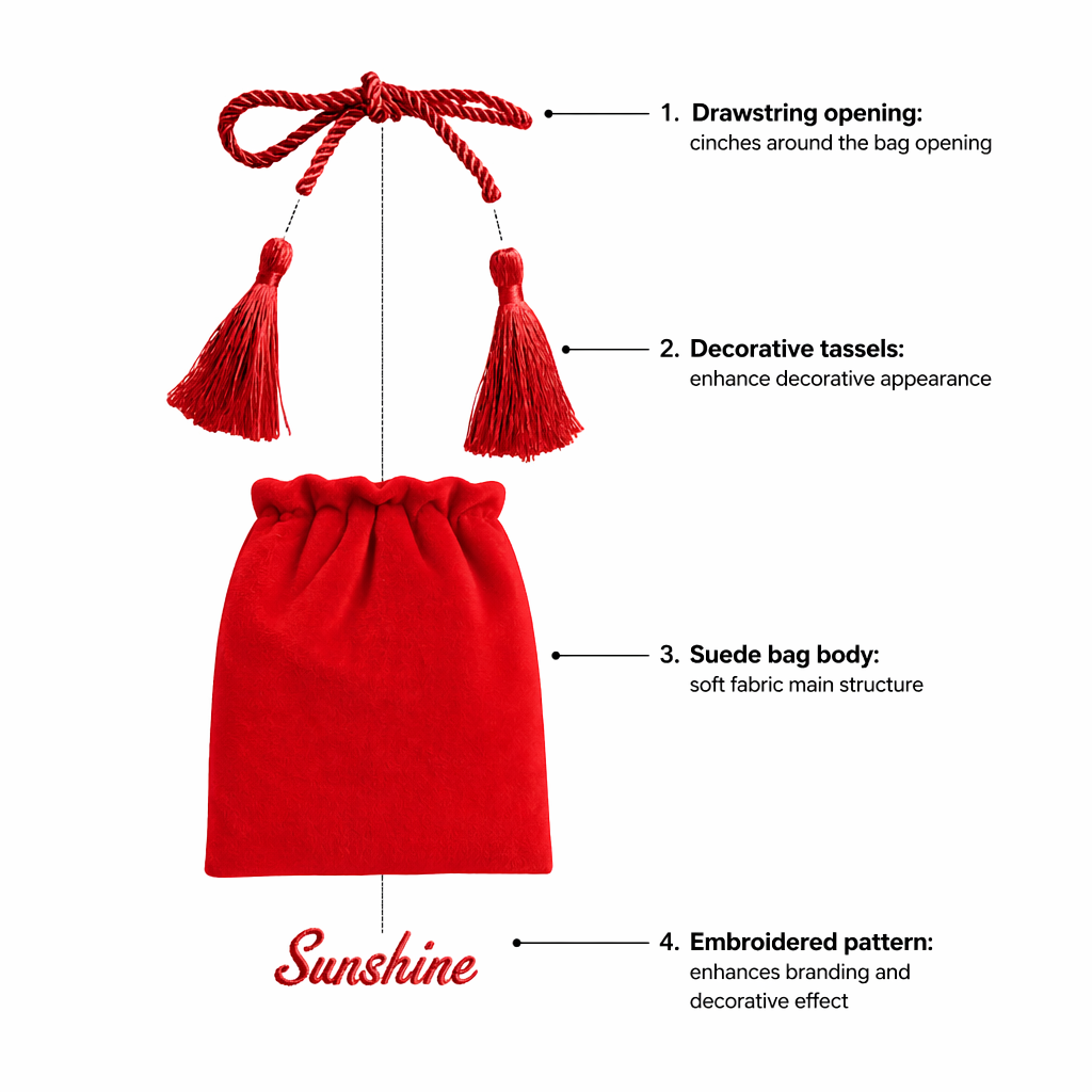 velvet jewelry pouch details
