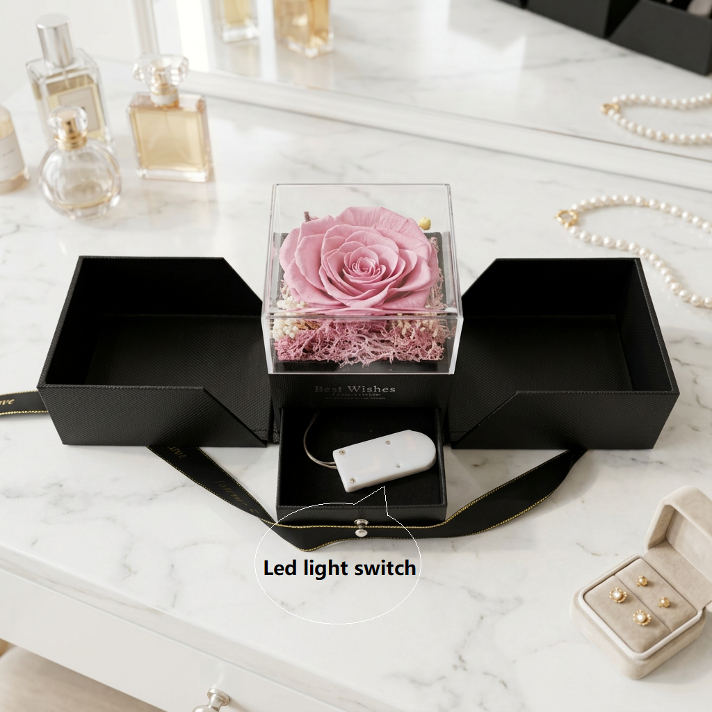 rose LED jewelry box led light switch