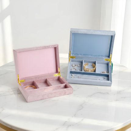 fabric-coated jewelry collection box main image