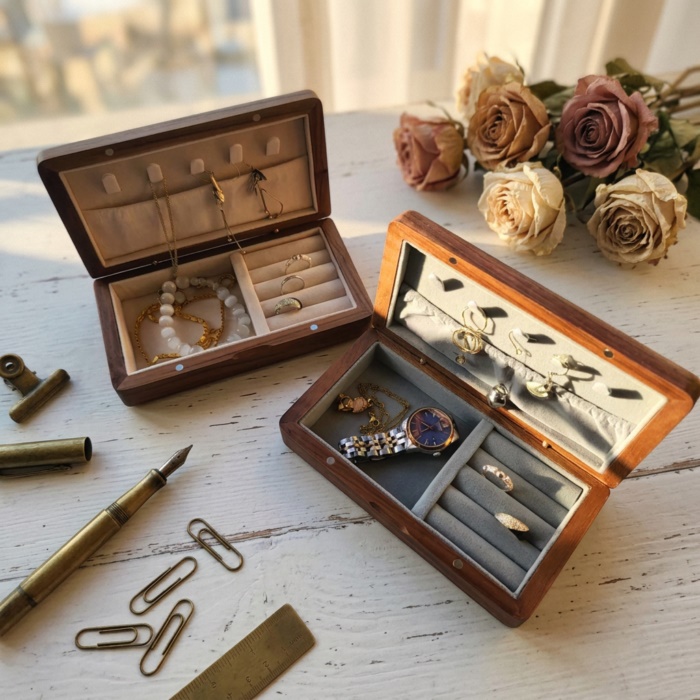 natural wood jewelry organizer product image