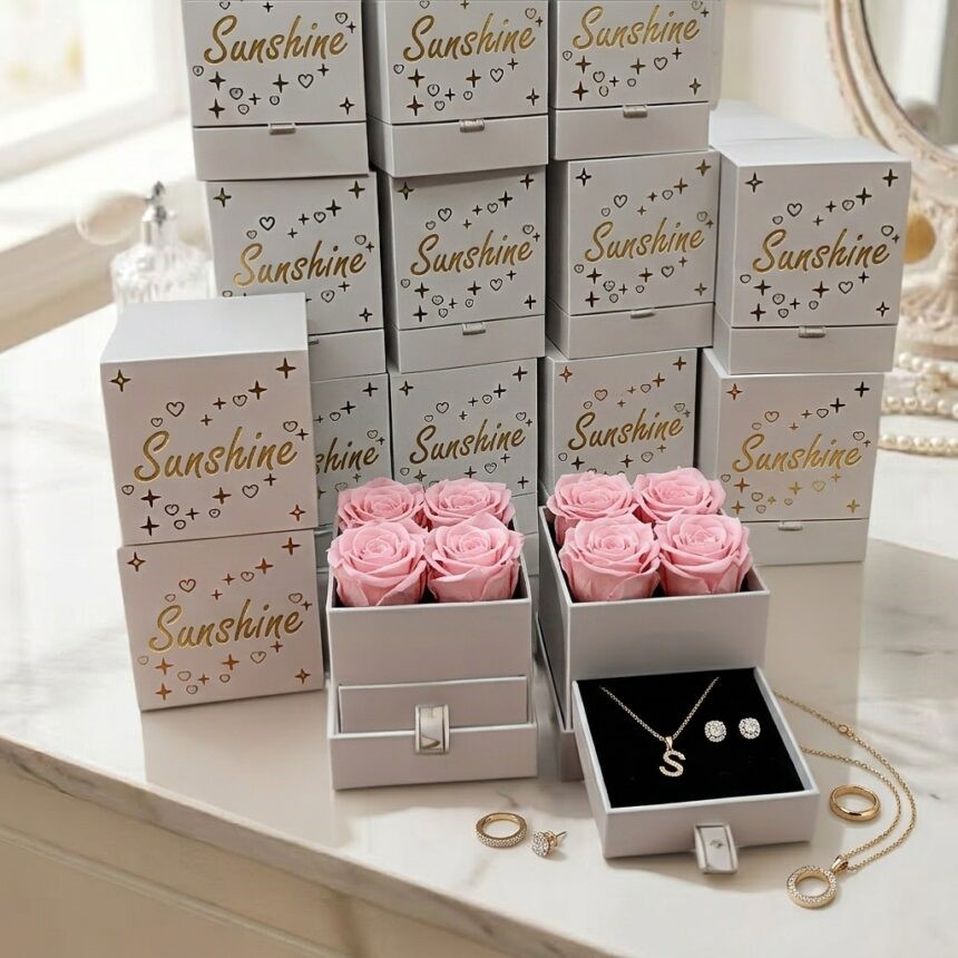 rigid gift box with flowers product image