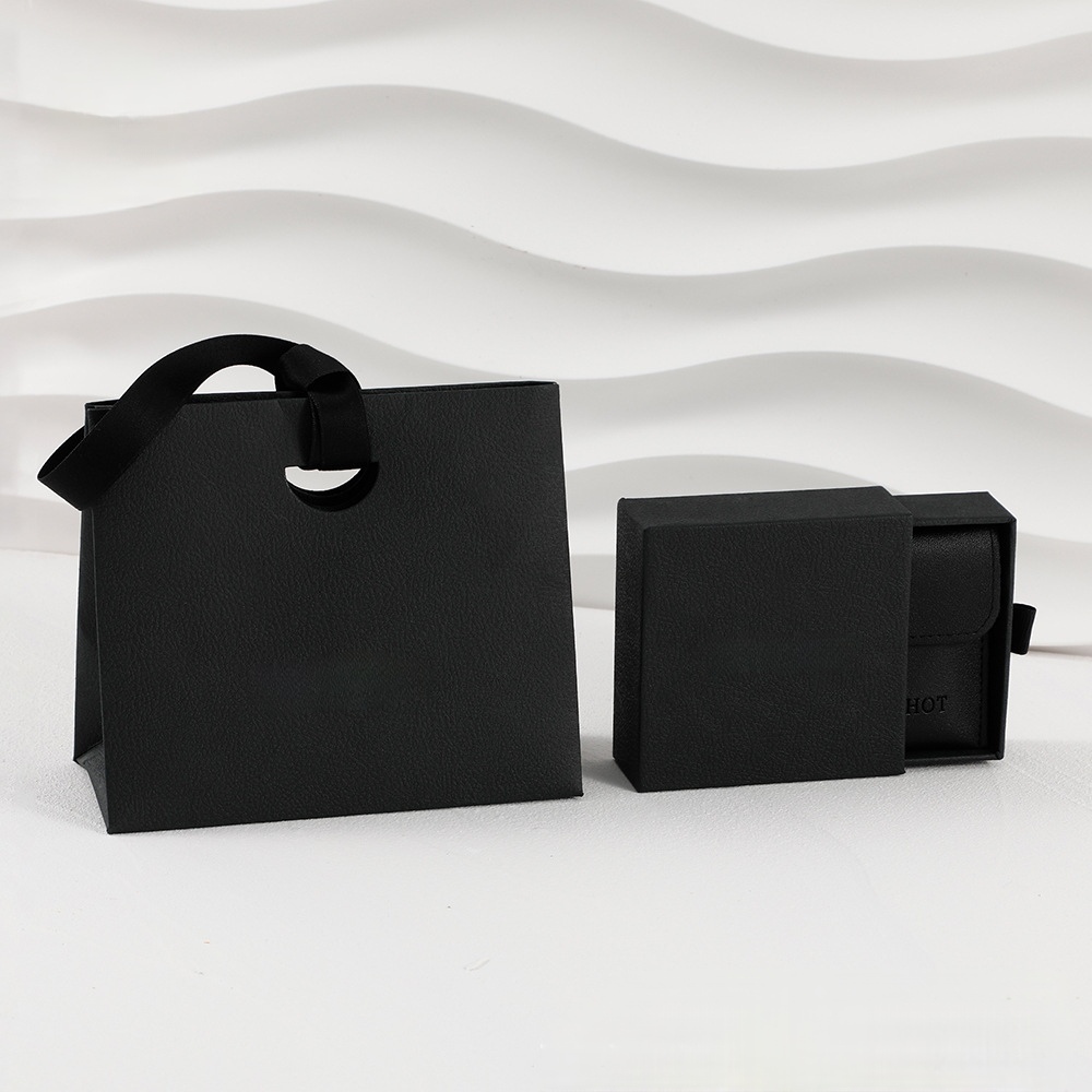 black paper jewelry box & bag set