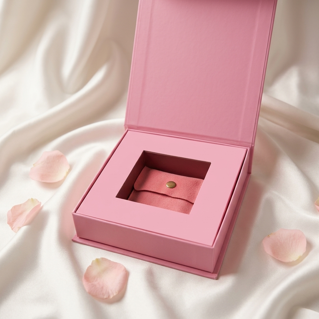 custom book-shaped jewelry box internal details
