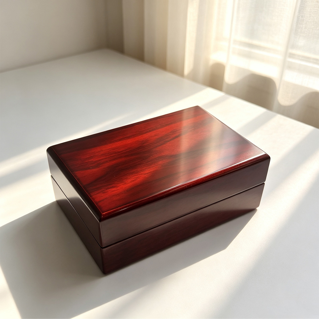 red high-gloss mirror jewelry box