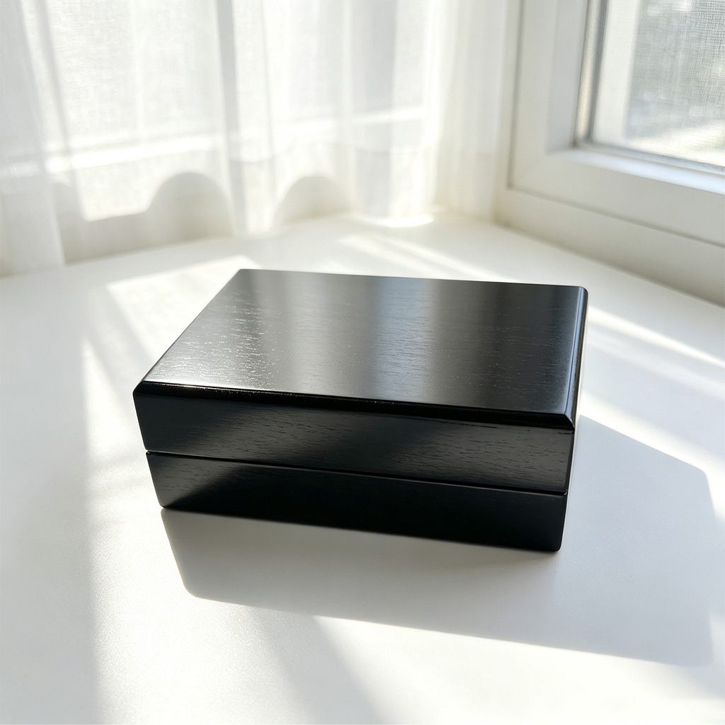 black high-gloss mirror jewelry box
