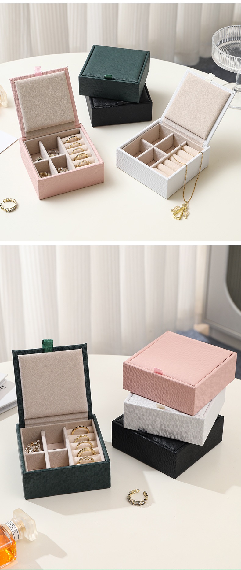 premium PU leather jewelry organizer